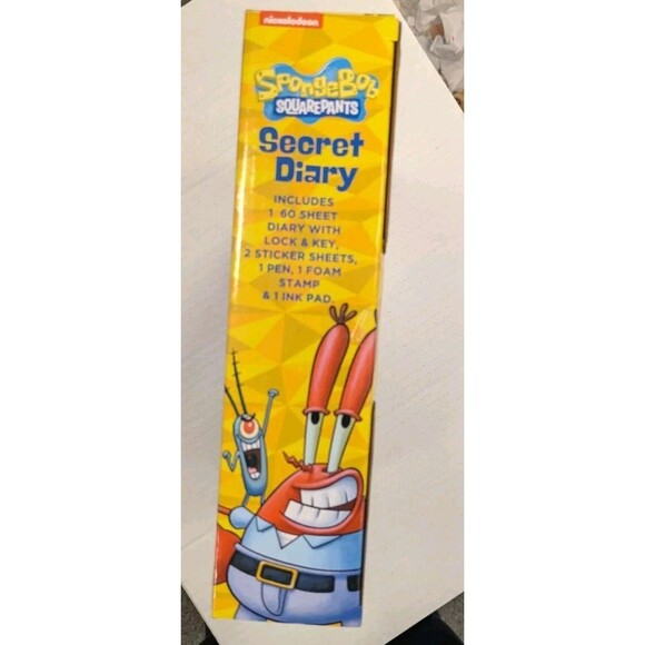 SpongeBob SquarePants Secret Diary Set Journal Lock & Key NEW NIB Inkology - Picture 5 of 6